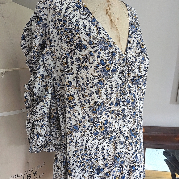 Veronica Beard 14 Henrieta Stretch Silk Floral Multi Blouse Top - Picture 4 of 10